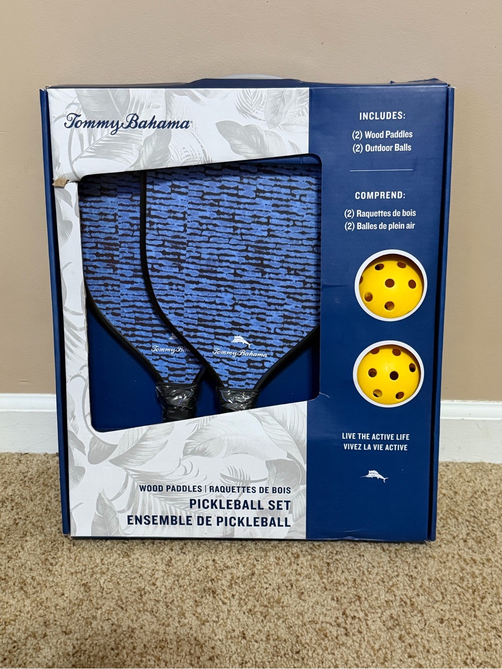 Tommy Bahama Blue and Yellow Pickleball Paddle Set